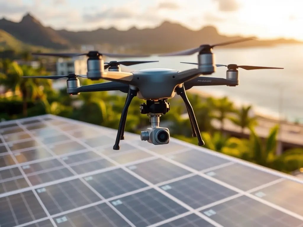 Hawaii solar panel inspection services using drones with thermal ...